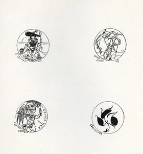 Cuatro diseños para nueva moneda, 1893 de Aubrey Beardsley